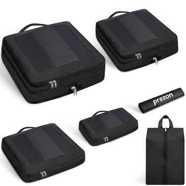 Набір кубиків-органайзерів для подорожей Prezon (6 шт., чорний)