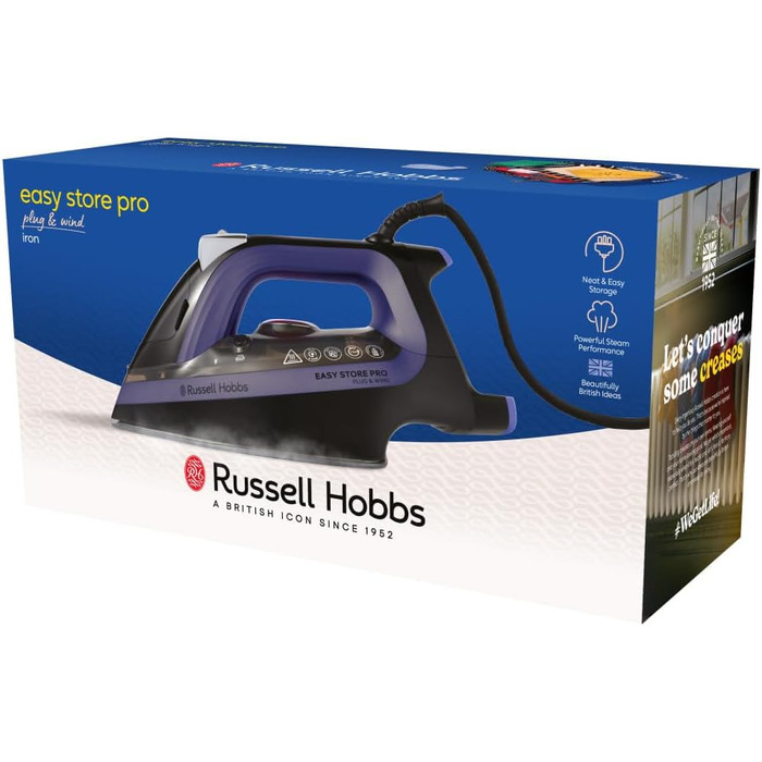 Праска Russell Hobbs One-Perfect-Temp з регулюванням температури, керамічна підошва, 2400 Вт, 200 г парового удару, самоочищення, антинакип, 26731-56
