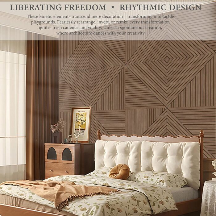 Акустичні панелі JBER (6 шт), самоклеючі звукопоглинаючі стінові панелі для офісу, студії та дому, 180 x 120 см, колір тик