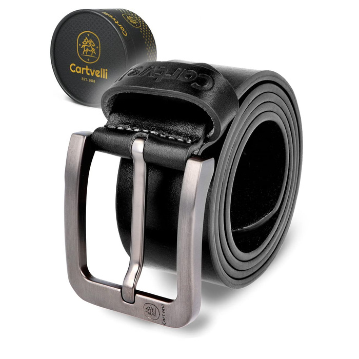 Чоловічий шкіряний ремінь преміум-класу з подарунковою коробкою. Ширина 40 мм, регульований, підходить до джинсів, чинос, костюма та штанів. Чорний колір, 120 см.