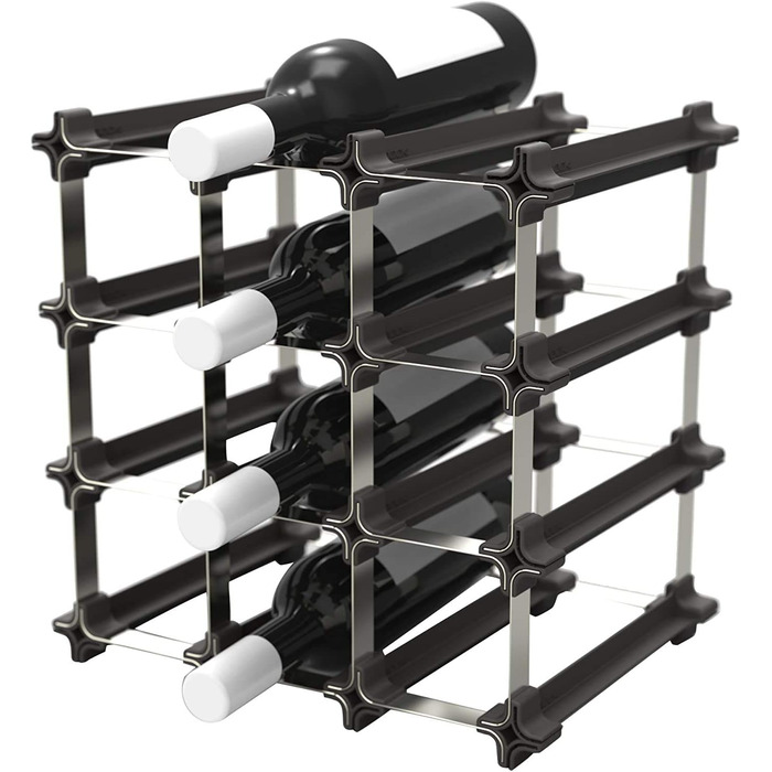 Wine rack, stainless steel, silver, 49.5 x 49.5 cm, 25-unit (9er Small Kit Wine Rack)