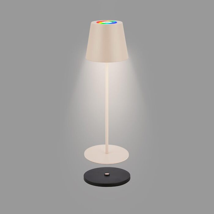 LED настільна лампа BRILONER з сенсорним керуванням, диммуванням, регулюванням висоти, акумулятор, для дому та кемпінгу, 36x10,5 см, тепле світло (RGB + тепле світло + зарядний пристрій), бежевий