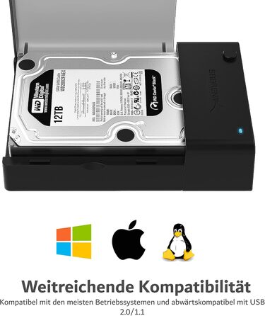 Док-станція для HDD/SSD SATA 2.5'/3.5' Sabrent – USB 3.0, 5Gbps, зовнішній корпус
