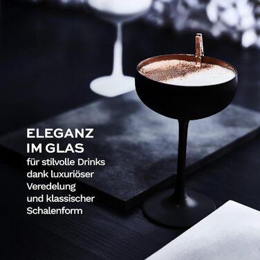 Набір келихів для шампанського Stölzle Lausitz Elements, 6 шт, 230 мл, чорний/бронзовий – елегантні келихи з кришталевого скла без свинцю, придатні для миття в посудомийній машині та стійкі до ударів