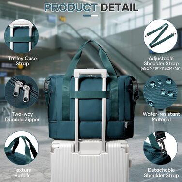 Спортивна сумка для жінок Easyjet 45x36x20, водонепроникна дорожня сумка-дуфл, фітнес-сумка з відділенням для взуття, L2-Зелений, A04-Армійський зелений