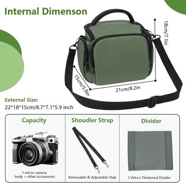 Чохол для камери Ainiv: DSLR/SLR, Canon, Nikon, Sony, водонепроникний, зелений