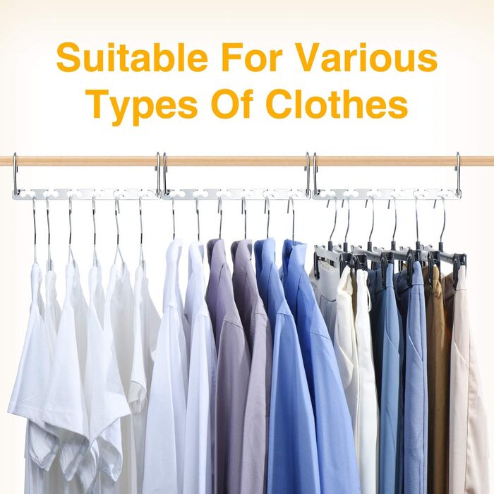 Набір вішалок для одягу HOUSE DAY 8 шт. металеві, неслизькі, для шафи, L26 см