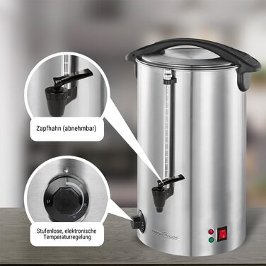 ProfiCook® Hot Beverage Machine with 7L Tank Capacity | Mulled Wine Cooker with high-quality stainless steel housing | for heating and keeping warm | Punch cooker for mulled wine, tea & coffee | PC-HGA 1196
