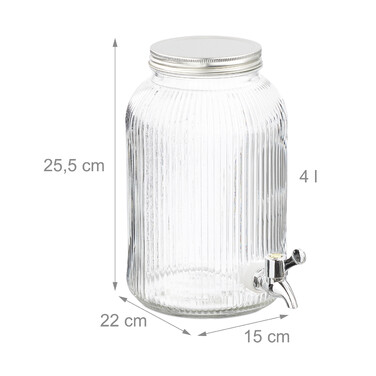 Relaxdays Drink Dispenser, Ribbed Design