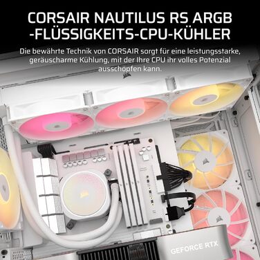 Система водяного охолодження Corsair Nautilus 360 RS для CPU – 360 мм AIO, тиха, з підсвічуванням ARGB, сумісна з Intel LGA 1851/1700, AMD AM5/AM4
