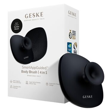 Електрична щітка для тіла GESKE Body Brush 4 в 1, силіконова щітка для глибокого очищення та масажу тіла, ергономічний дизайн, чорна