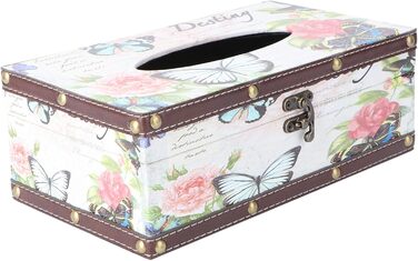 Коробка для серветок вінтажна, органайзер для тканинних серветок, тримач для серветок - для вітальні, ванної кімнати, спальні, офісу (Стиль 1)