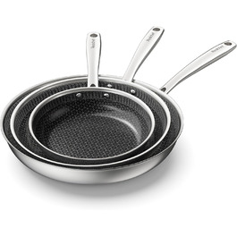 Набір сковорідок Redchef Antihaft з антипригарним керамічним покриттям, 3 шт., 20+26+30 см, чорний