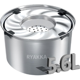 RYAKKA Миска для собак 5.6L з нержавіючої сталі, протиковзаюча, без розливання, для повільного годування, великі породи | Без розливання, для подорожей