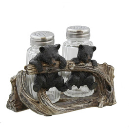 Hanging salt and pepper shakers, 2 cute bears, rustic design