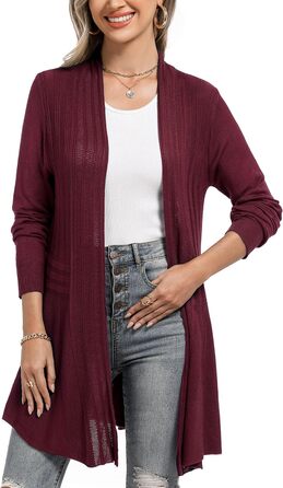 Жіноча кофта-кардиган iClosam з довгим рукавом, легка літня куртка, вільний крій (XXL, A-winerot)