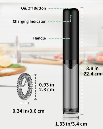 Електричний пінозмішувач для молока Pawfly: сталевий насадка, USB, для капучино, лате, матча, гарячого шоколаду