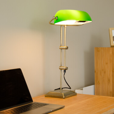 Relaxdays Banker's Lamp Green