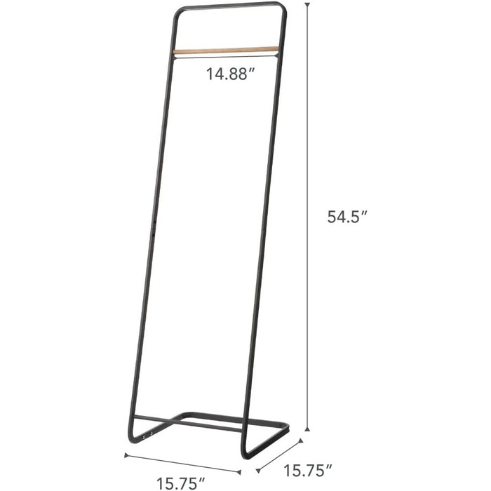 Yamazaki 7672 TOWER Wardrobe, Black, Steel / Wood, Minimalist, 40 x 40 x 140 cm