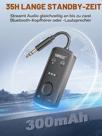 Bluetooth-адаптер AirFly для навушників у літаку, трансмітер аудіосигналу (чорний)