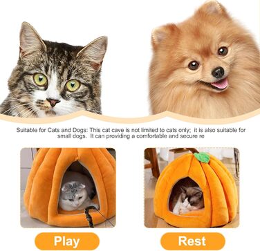 Кігтечка-будиночок для котів на Хелловін, форма гарбуза, тепла та м'яка (L)