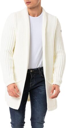 Кардиган чоловічий Redbridge, в'язаний, довгий крій (XL, Екру)