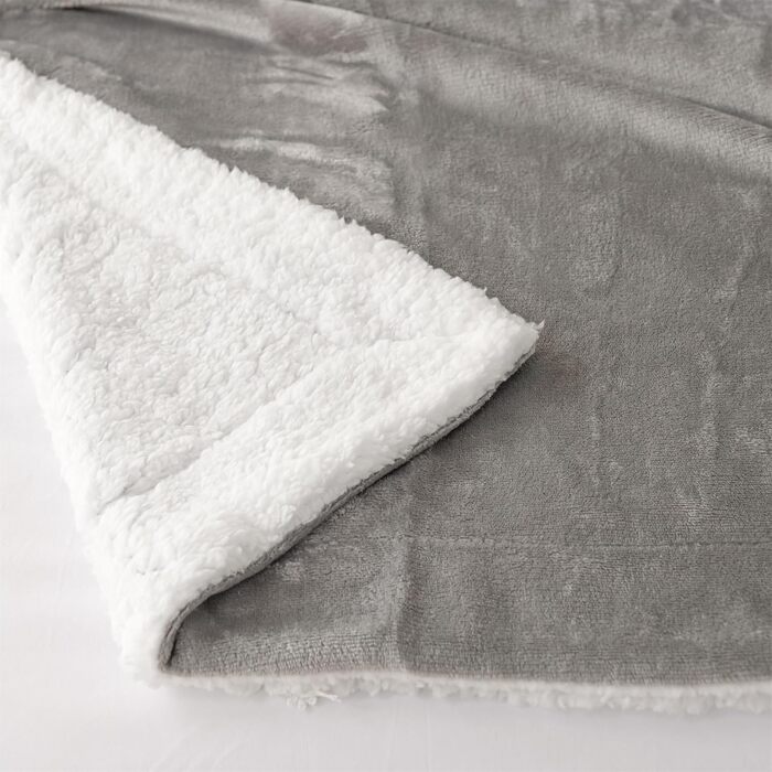 Плед Sherpa для дивана: теплий, м'який, 130x150 см (сірий)