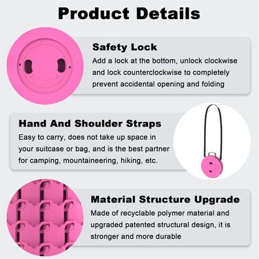 Тeleskopний складаний стільчик для кемпінгу, риболовлі, подорожей, барбекю та піших прогулянок. Міцний, витримує до 280 кг, з карабіном, колір: смарагдовий (26x26x46 см)