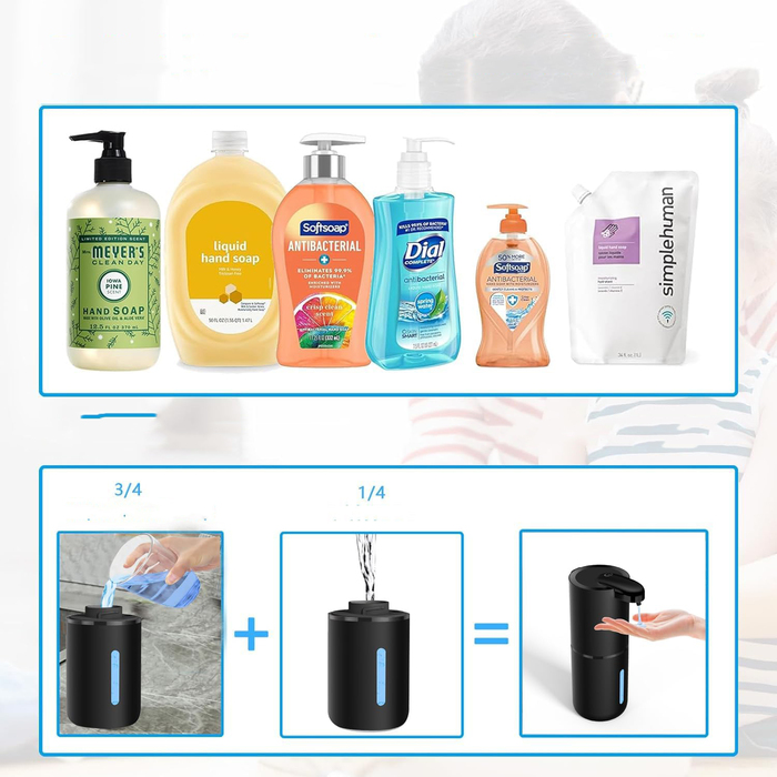 Безконтактний підлоговий дозатор для мила Bedee, 380 мл, чорний