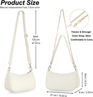 Сумка жіноча FITDON Cord Hobo бежевого кольору через плече, міні ретро сумка Y2K з 3 знімними ремінцями