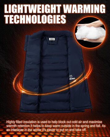 Жіноча степна жилетка Outdoor Ventures: тепла, для туризму та велоспорту, з капюшоном, темно-синя, розмір S