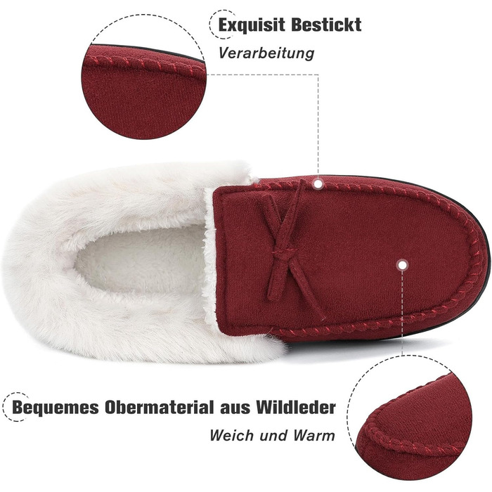 Тапочки жіночі зимові Mishansha з підкладкою Memory Foam, антиковзкі, плюшеві, розмір 36-43 EU, червоний (43 EU)