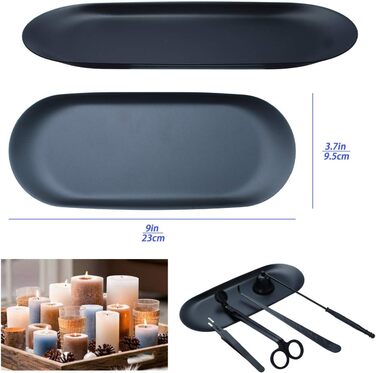 7-in-1 Stainless Steel Candle Accessory Set – Candle Wick Trimmer, Candle Snuffer, Candle Wick Dipper, Tweezers, Candle Tray Plate for Candle Lovers, Family, Party