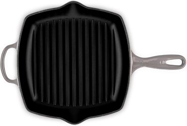 Le Creuset Signature чавунна гриль-пательня квадратна 26 см, для всіх типів плит, індукція, 2,86 кг, колір Flint