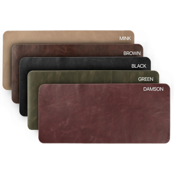 Мишка Londo Echtleder – великий килимок для миші зі шкіри, антиковзний, гладка поверхня, Damson