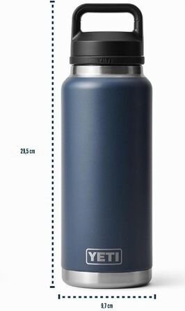 Термос-пляшка YETI Rambler 1л з нержавіючої сталі з герметичною кришкою Chug Cap для гарячих та холодних напоїв, Charcoal