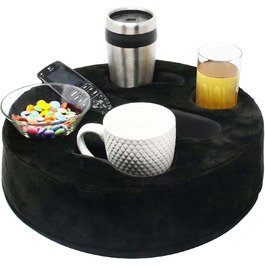 Sofa-Buddy Practical Couch Cup Holder, Couch Coaster, Sofa Cup Holder - The Perfect Couch Accessory (Big-SoftVelvet-Black)