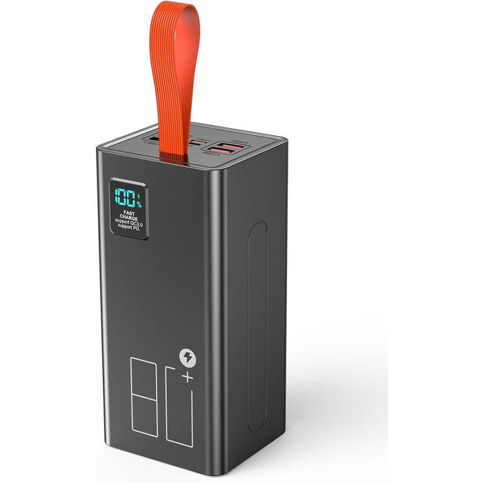 Power Bank 80000mAh з LED дисплеєм: Швидка зарядка PD 30W та QC 3.0, 5 виходів USB, 2 входи, для iPhone, кемпінгу та активного відпочинку