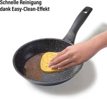 Сковорода STONELINE 20 см з антипригарним покриттям з кам'яними частинками, для індукційних плит, алюмінієва, сіра