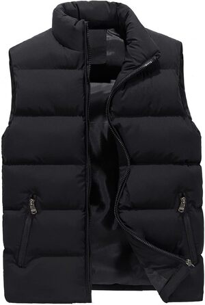 Чоловіча тепла жилетка Steppweste з начосом, чорна, 4XL. Жилетка для риболовлі, туризму та повсякденного носіння.