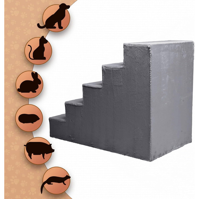 Сходи для собак Mg Design – надійні дерев'яні сходи для диванів та ліжок, зручні для суглобів, легкі та мобільні, для собак та котів (40x45x5 см, 71x40.5x56 см)