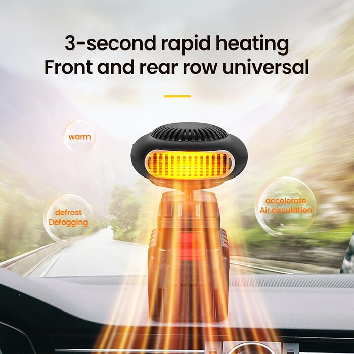 Портативний електрообігрівач для авто, офісу та дому з акумулятором 170W, 2 режими (30-80°C), захист від перегріву та перекидання, з двома акумуляторами