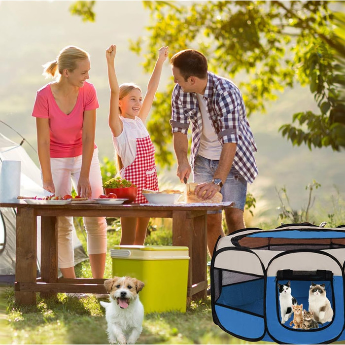 Клітка-забіг для цуценят та котів 114x114x59 см, клітка для тварин в квартиру, забіг для собак та котів, вольєр для кроликів та інших дрібних тварин (сірий)