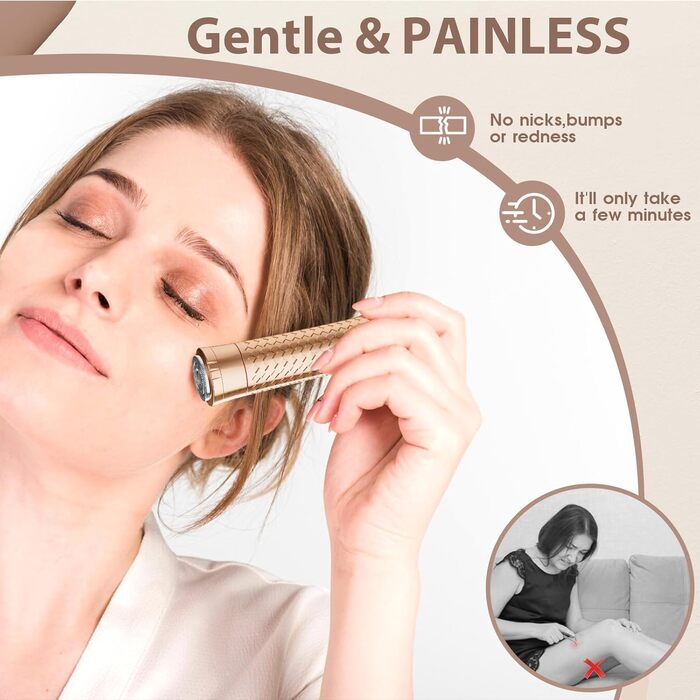 Електричний пристрій для видалення волосся для жінок, бездротовий епілятор, безболісний депілятор для губ, рук, обличчя, пушок (блакитний)