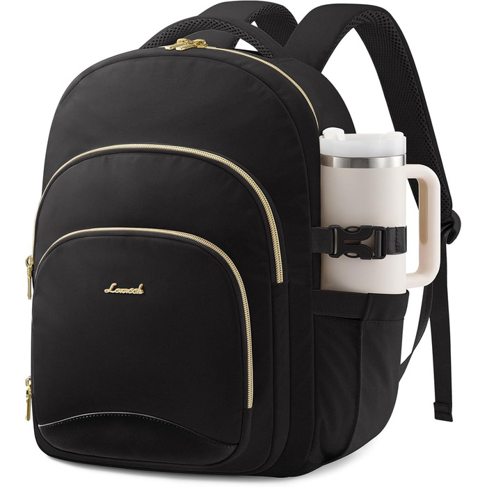 LOVEVOOK Рюкзак для жінок, 15.6 дюймів, водонепроникний, для школи, підлітка, елегантний, на кожен день, для роботи, навчання, подорожей, чорний