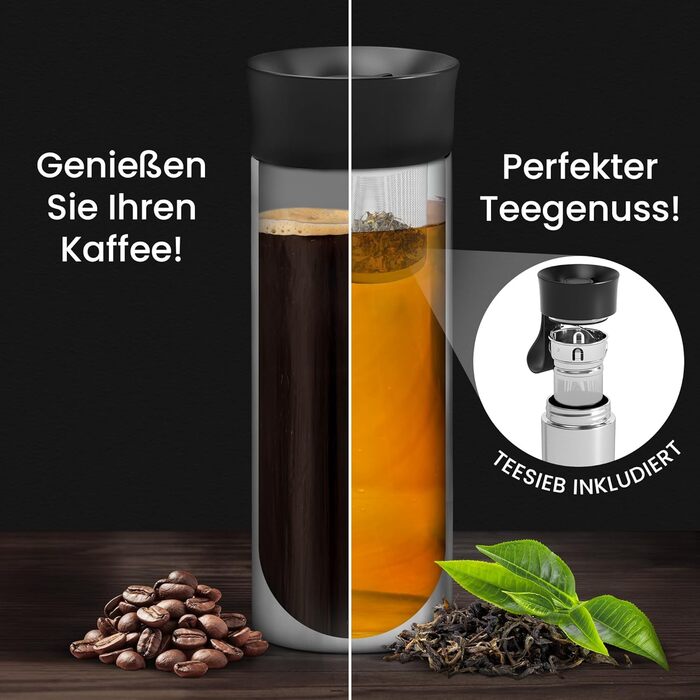 Термокружка для кави To-Go з нержавіючої сталі, 360 мл | Зберігає тепло 4 години, холод - 8 | Без BPA, витоку, вакуумна ізоляція | Ідеально для кави, чаю, подорожей