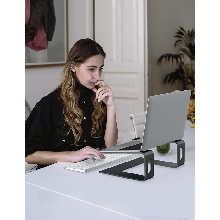 Підставка для ноутбука Alashi, металева, чорна, для екранів 10-15.6 дюймів, ергономічна
