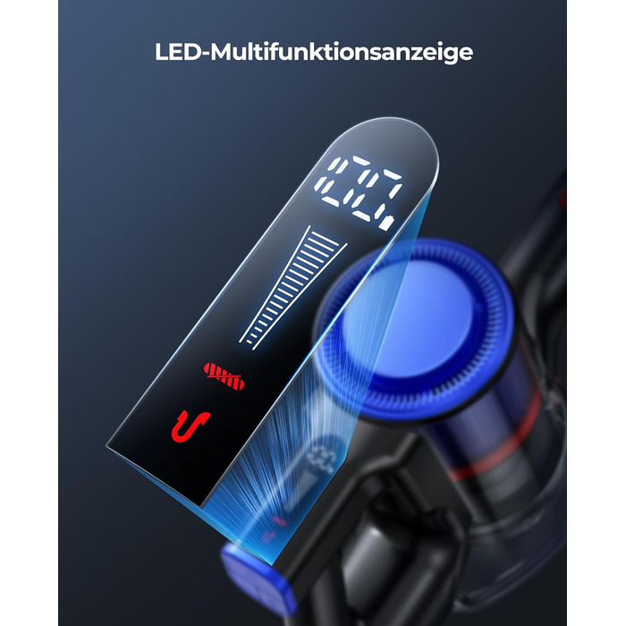 Бездротовий пилосос Fieety 550W з акумулятором, 45000Pa, 60 хвилин роботи, 6-в-1, тихий, з арома-пластиною, для твердих поверхонь, килимів та шерсті тварин