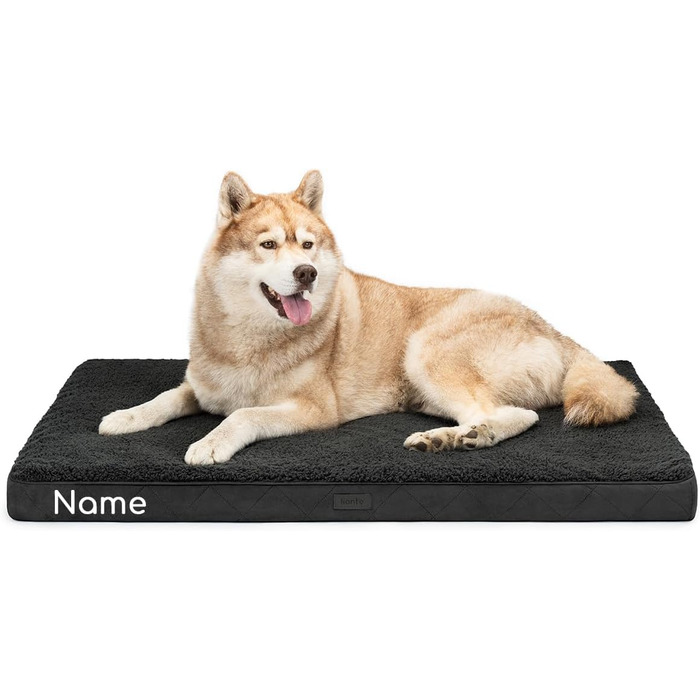 Ортопедичне ліжко для собак Lionto, 60x40x8 см, м'яке, знімний чохол, вологостійке, для собак та котів