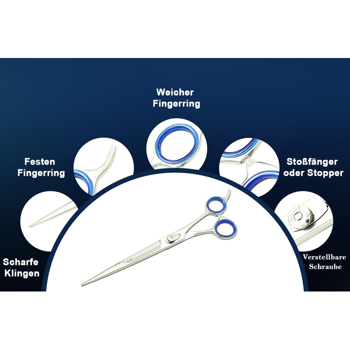 Професійна ножиця для грумінгу собак та котів, 8.5 дюймів, нержавіюча сталь